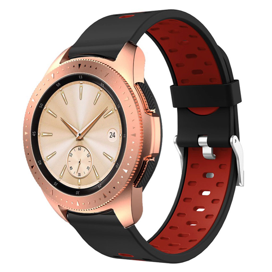 Samsung Galaxy Watch (42mm) dual-color silicone watch band - Black / Red