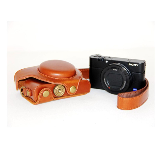 Sony DSC-RX100 Mark III IV M3 M4 retrotyylinen kotelo - Ruskea
