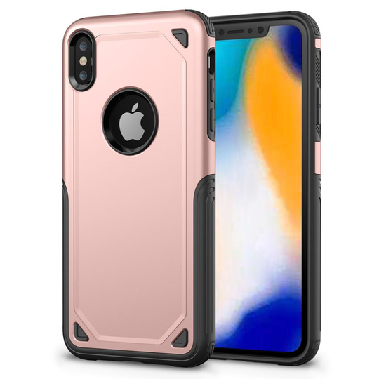 iPhone 9 Hybriidi Kova Ja Pehmeä Muovinen Takasuoja Kuori - Ruusu Kulta