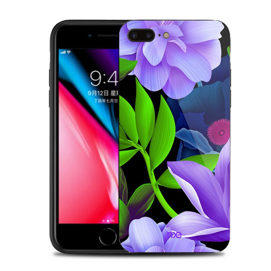 NXE iPhone 7 Plus ja 8 Plus kukkakuvioinen suojakuori - Violetti