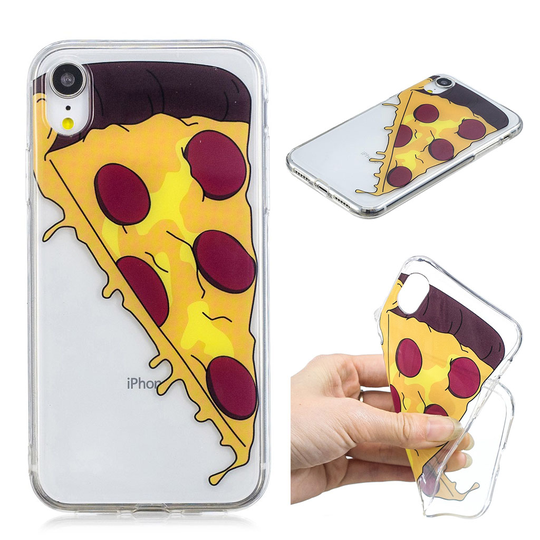 iPhone Xr kuviollinen pehmeä silikooni muovinen takasuoja kuori - Pizza