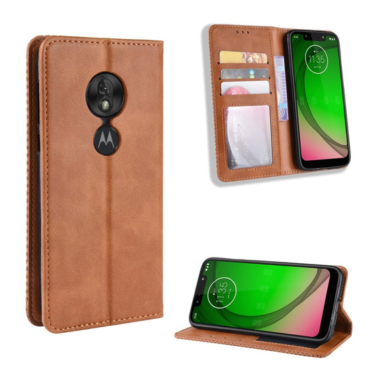 Motorola Moto G7 Play vintage leather case - Brown