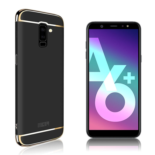 Samsung Galaxy A6 Plus (2018) MOFI sarjan kolme palainen matta pintainen kova muovinen suojakuori - Musta
