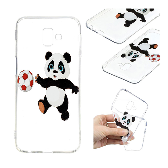 Samsung Galaxy J6 Plus (2018) kuviollinen pehmeä takasuoja kuori silikooni muovista - Jalkapallo Panda