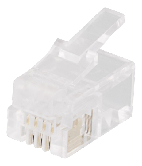 Modulaariliitin RJ9/10/22, 4P4C, 20 Kpl Pakkaus, Läpinäkyvä