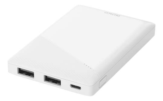 Varavirtalähde, 5000 MAh, 2,1 A, 10,5 W, 18,5 Wh, 2 X USB-A, Valkoinen