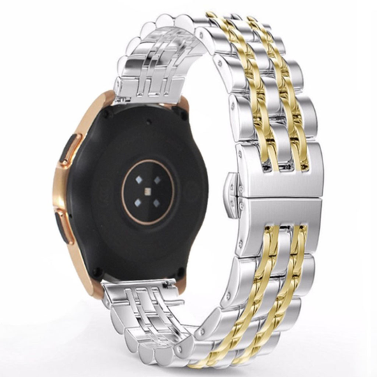 Samsung Galaxy Watch (42mm) stainless steel buckle watch band - Gold / Silver
