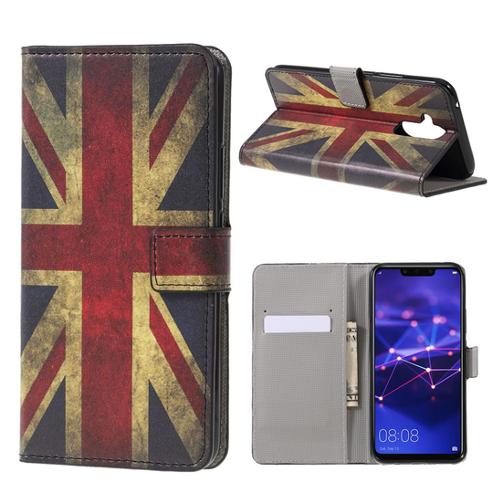 Huawei Mate 20 Lite kuviollinen synteetti nahkainen lompakko suojakotelo - Retro UK Lippu