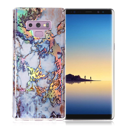 Samsung Galaxy Note9 Marmori Kuvioitu Pehmeä Joustava Puhelimen Takasuoja Kuori - Tumman Sininen