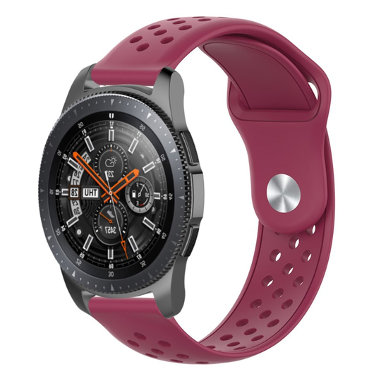22mm Samsung Galaxy Watch (46mm) silicone watch band - Wine Red