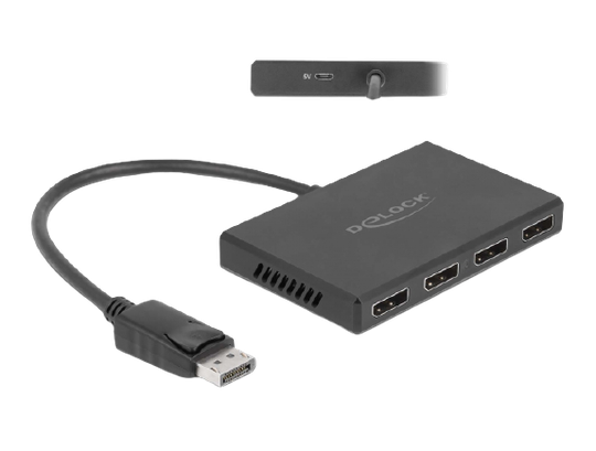DisplayPort 1.4 Splitter 1xDisplayPort In>4xDisplayPort Out
