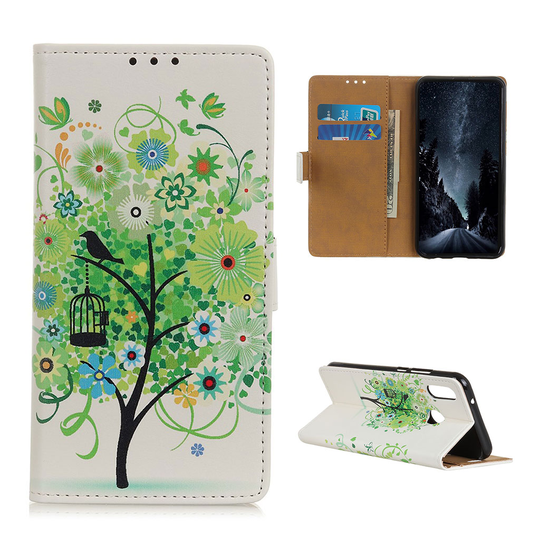 Samsung Galaxy A40 pattern leather case - Green Tree