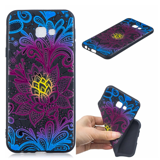 Samsung Galaxy J4 Plus (2018) silikooni muovinen takasuoja kuori kuviolla - Mandala Kukka