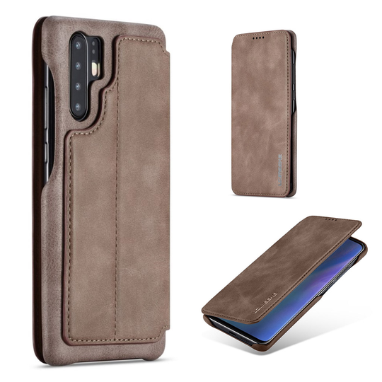 LC.IMEEKE Huawei P30 Pro retro nahkainen suojakotelo - Kahvi