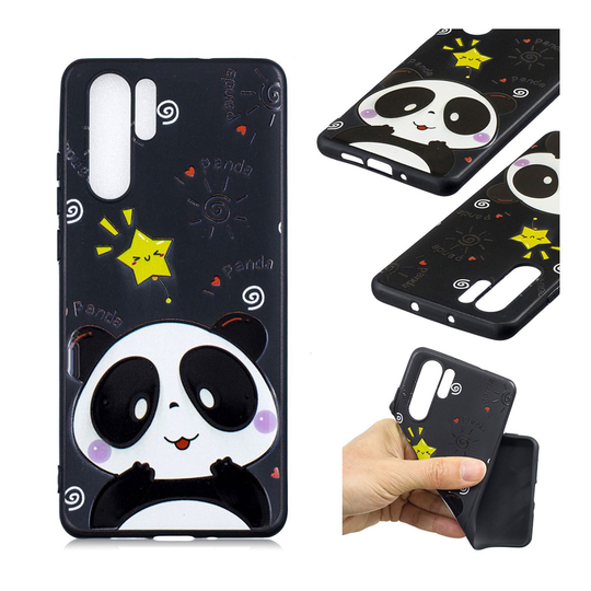 Huawei P30 Pro kohokuvioitu kuosillinen pehmeä suojakotelo - Suloinen Panda