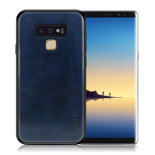 Samsung Galaxy Note9 MOFI Synteetti Nahkainen Muovi Hybriidi Takasuoja Kuori - Sininen