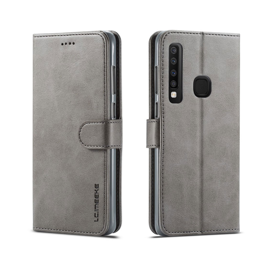 LC.IMEEKE Samsung Galaxy A9 (2018) Lompakkotyylinen nahkainen flip Suojakotelo - Harmaa