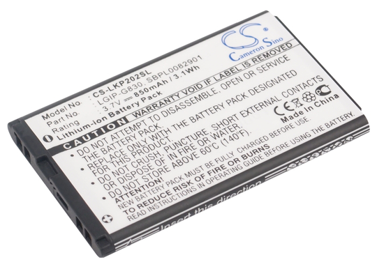 LG KG120 KP200 KP202 KP202i KG202 NX225 KG290 KG291 akku 850 mAh