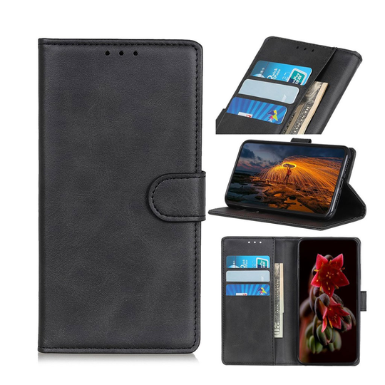 Samsung Galaxy A50 matte leather case - Black