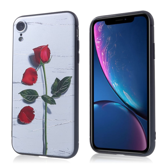 iPhone Xr stereoskooppi kuviollinen pehmeä silikooni muovinen suojakuori - Tyyli B