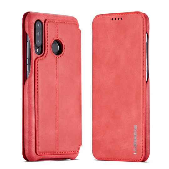 LC.IMEEKE Huawei P30 Lite retro nahkainen suojakotelo - Punainen