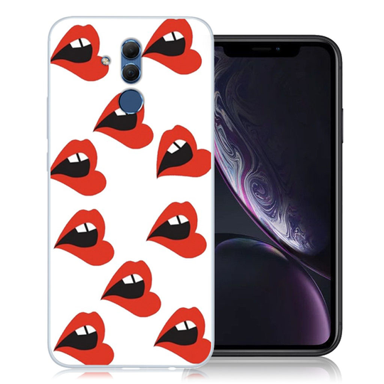 Huawei Mate 20 Lite kuviollinen joustava pehmeä silikooni muovinen takasuoja kuori - Punaiset Huulet