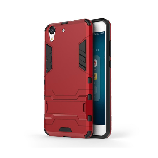 Huawei Y6 II Kiinteä Kuori Standillä - Punainen
