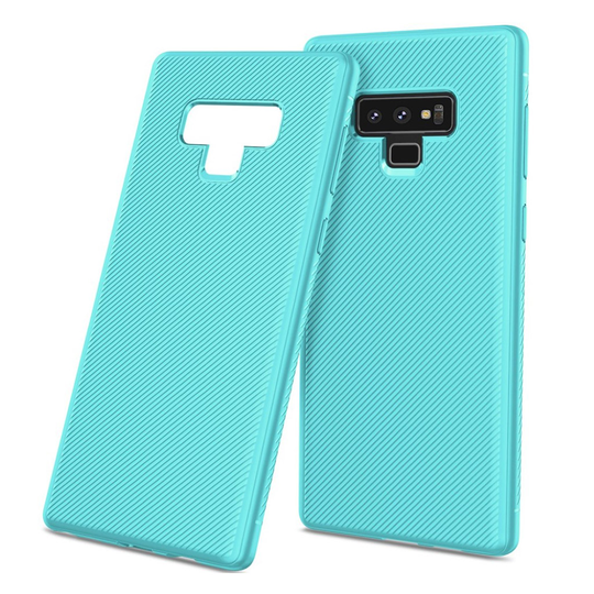 Samsung Galaxy Note9 Tvilli Rakenne Pinnoitettu Silikooni Takasuoja Kuori - Cyaani