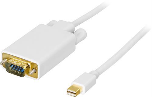 Kaapeli, Mini DisplayPort - VGA(HD15), 20-pin Uros - 15-pin Uros, 1m, Valkoinen
