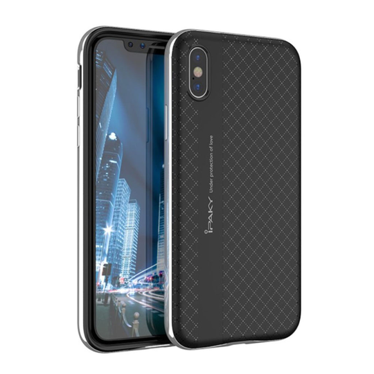 IPAKY iPhone X trendikäs suojakuori - Hopea