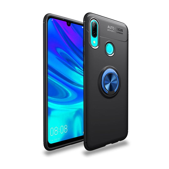 Huawei P Smart 2019 takatuki suojakotelo metalli rengaspidike - Musta / Sininen