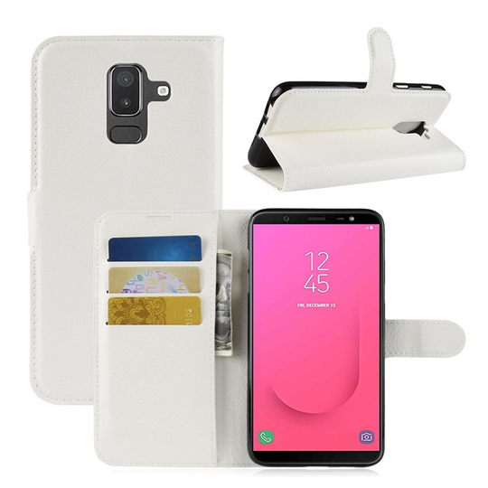 Samsung Galaxy J8 (2018) Liitsihedelmän Jyväinen PU Nahkainen Lompakko Suoja Kuori - Valkoinen