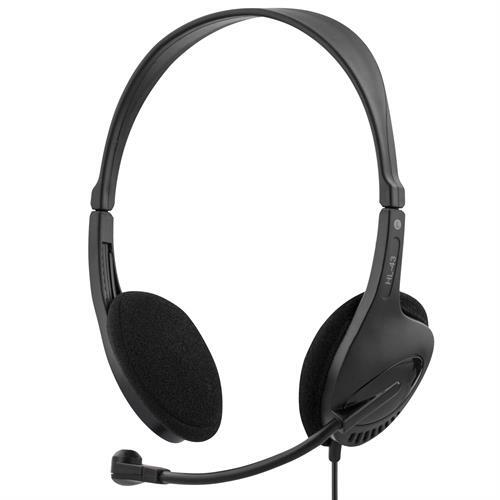 Stereoheadset, 32 Ohm, äänensäätö Kaapelissa, 3,5mm Liitos, Kaapeli 2,5m, Musta