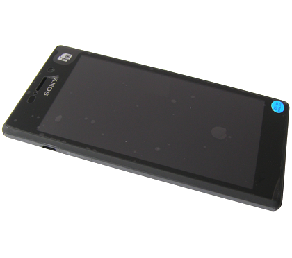 Etupaneeli kosketuspaneelilla and LCD Näyttö Sony D2302 Xperia M2 Dual - musta (Alkuperäinen)