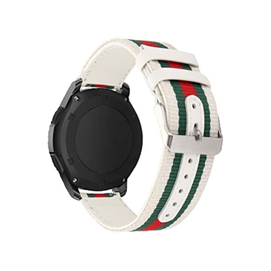 Samsung Gear S3 Nailoni ja Kangas Vaihdettava Kellon Ranneke - Valkoinen