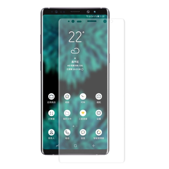 Samsung Galaxy Note9 3D Pehmeä Kaareva Kokopeittävä Näyttö Suojakalvo - Transparentti