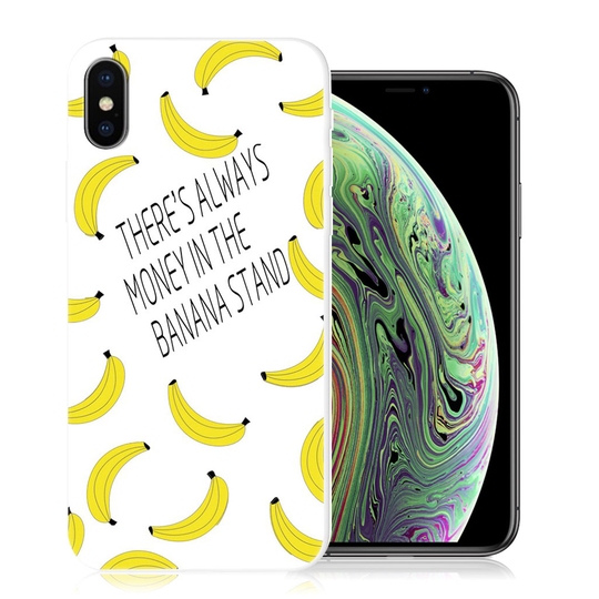 iPhone XS kuviollinen silikooni muovinen joustava suojakuori - Teksti Ja Banaanit