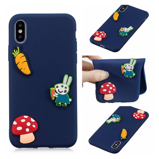 iPhone 9 3D Sarjakuva Kuviollinen Silikooni Muovinen Takasuoja Kuori - Söpöt Kuviot