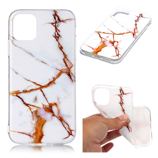 Marble iPhone 11 Pro kuoret - Valkoinen / oranssi marmori