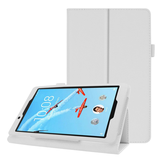 Lenovo Tab E8 litchi leather case - White