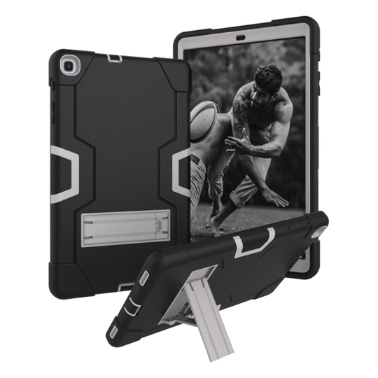 Samsung Galaxy Tab A 10.1 (2019) shockproof hybrid case - Black / Silver