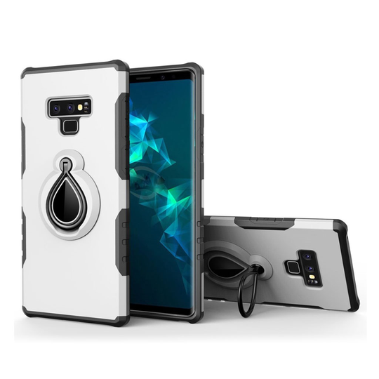 Samsung Galaxy Note9 Hybriidi Pehmeä ja Kova Muovinen Takasuoja Kuori Lisävarusteilla - Valkoinen