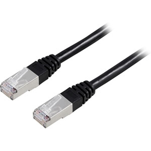 F/UTP Cat6 Suojattu Laitekaapeli, 2m, 250MHz, Dela-sertifioitu, LSZH, Musta.
