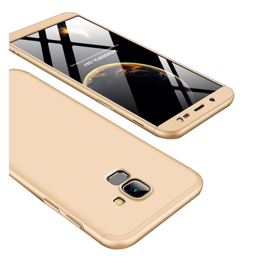 Samsung Galaxy J6 (2018) GKK Irrotettava 3-Palainen Kova Muovinen Takasuoja Kuori - Kulta
