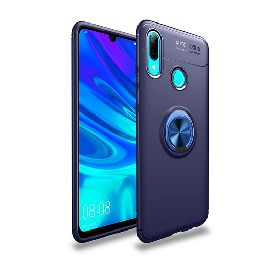 Huawei P Smart 2019 takatuki suojakotelo metalli rengaspidike - Sininen