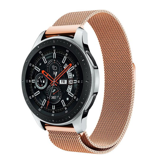 Samsung Galaxy Watch (46mm) milanese ruostumaton teräs kellon vaihdettava ranneke magneetilla - Ruusu Kulta