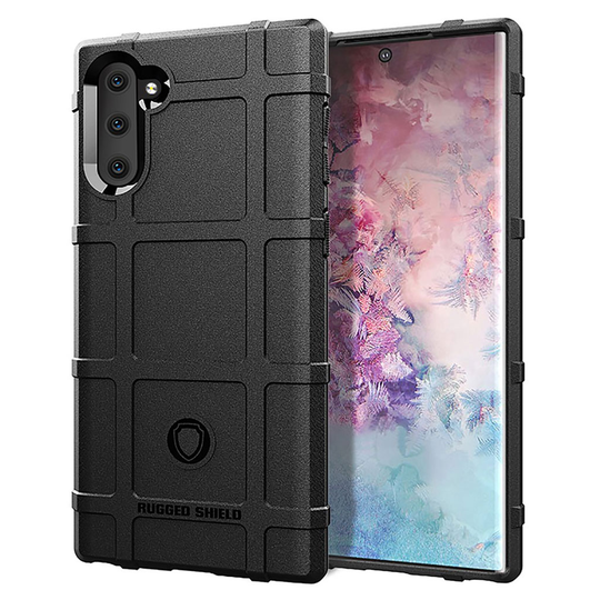 Rugged Shield Samsung Galaxy Note 10 kuoret - Musta