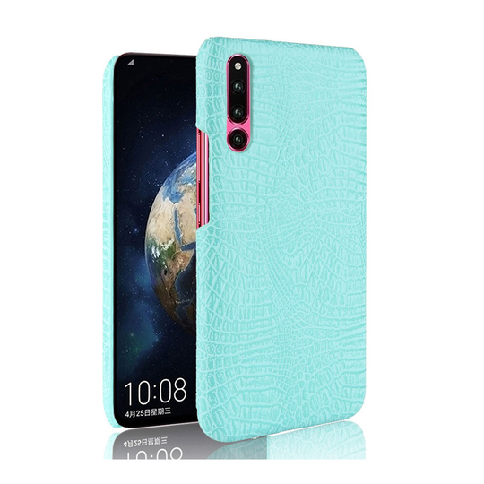 Huawei P30 krokotiilinnahan tuntuinen nahkainen Suojakotelo - Sinivihreä