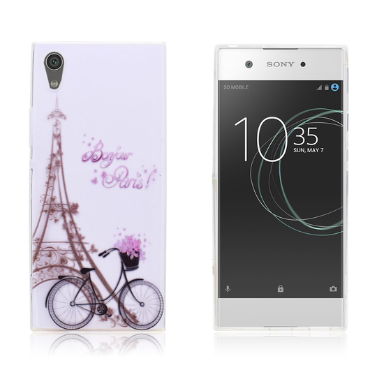 Sony Xperia XA1 uniikki suojakuori - Eiffel torni ja polkupyörä