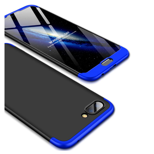 Huawei Honor 10 Kova Muovi Takasuoja Kuori missä 3-Palainen Asennus - Sininen/ Musta